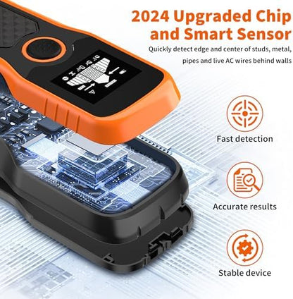 Stud Finder Wall Scanner 5-in-1 - Detector for Wood, Metal, Joists, Pipes, and AC Wires, Upgraded New version Intelligent Chip, High-Definition LCD Display Screen & Audible Alarm