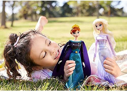 Disney Store Official Disney Princess Classic Doll (Elsa from Frozen 2), 11 Inches, Includes Brush with Molded Details, Fully Posable Toy in Classic Outfit - Disney Princess Toys for Girls
