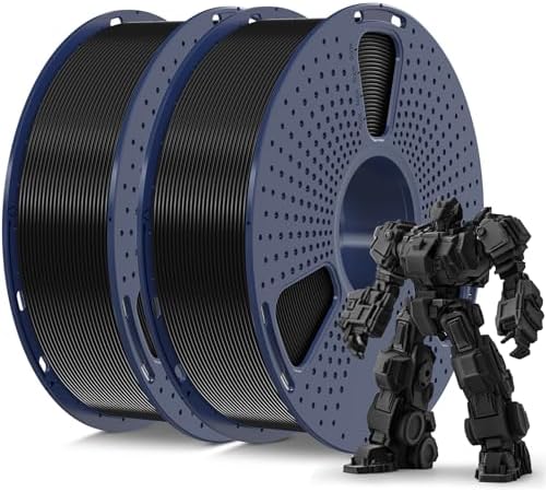 SUNLU 3D Printer Filament PLA Plus 1.75mm 2KG, SUNLU Neatly Wound PLA Filament 1.75mm PRO, PLA+ Filament for Most FDM 3D Printer, Dimensional Accuracy +/- 0.02 mm, 1 kg Spool, 2 Packs, Black+Black