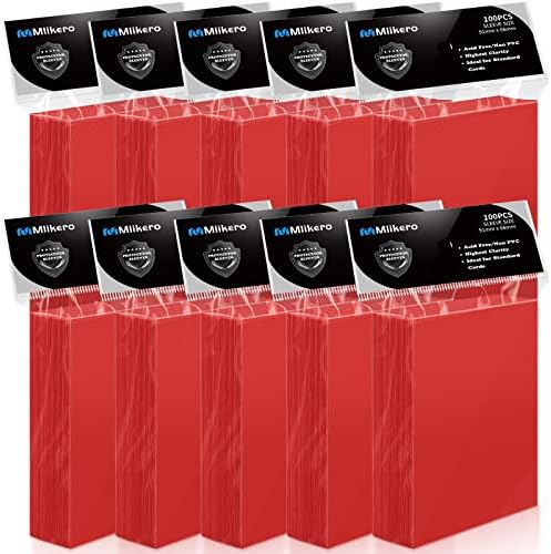 1000 Counts Red Card Sleeves, Matte Sleeve Deck Card Protectors, Trading Card Sleeves Fit for MTG, TCG and Sports Cards (Matte Red)