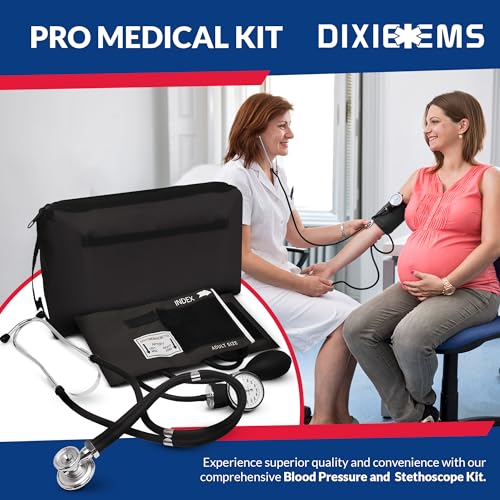 Dixie EMS Blood Pressure and Sprague Stethoscope Kit - Black