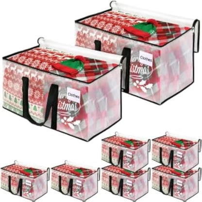 Clear Heavy Duty Extra Large Moving Bags, Reinforced Handle and Double Zipper Storage Bags, Packing Bags Alternative (8 Packs)