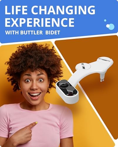 CLEAR REAR Bidet Attachment for Toilet – Non-Electric, Self-Cleaning - Adjustable Water Pressure Nozzle - Bidet Attachment for Toilet Seat with Front & Rear Wash, Hygienic Bathroom Upgrade (Black)