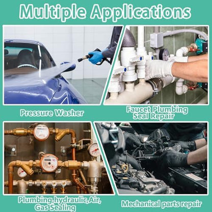 595 Pcs Metric and SAE Air Conditioning O-Ring Kit for Automotive A/C, Compressor and Professional Faucet Plumbing Seal O Rings Repair with O-Ring Picks,Resist Oil and Heat (Green)