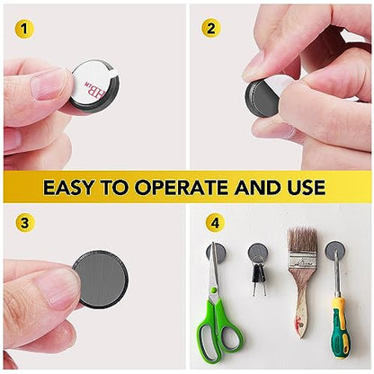 DIYMAG Strong Magnets 400Pcs 0.6x0.12Inch Fridge Refrigerator Magnet for Crafts with Adhesive Backing Magnetic Small Black Button Ceramic Circle Craft Round Heavy Duty Adhesive Neodymium Whiteboard