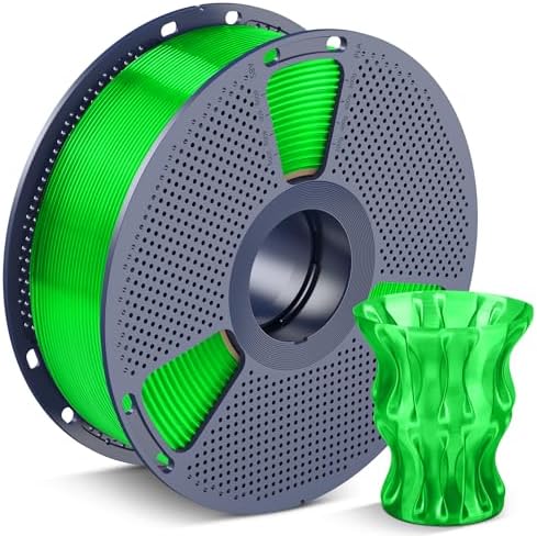 SUNLU 3D Printer Filament, Neatly Wound PLA Filament 1.75 mm, Dimensional Accuracy +/- 0.02mm, Fit Most FDM 3D Printers, 1kg Spool (2.2lbs), 330 Meters, Transparent 3D Printing Filament, Clear Green