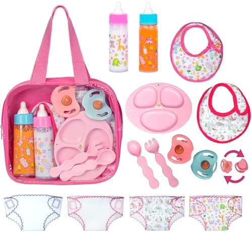 fash n kolor My Sweet Baby Disappearing Doll Feeding Set | Baby Care 6 Piece Doll Feeding Set (13 Pc Set)
