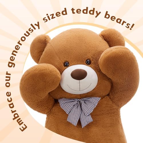 MaoGoLan Giant Teddy Bear 6 Feet Tall, Dark Brown Human Size Big Teddy Bear Stuffed Animal for Boyfriend,Girlfriend,Wife on Valentines Day,Christmas,Birthday