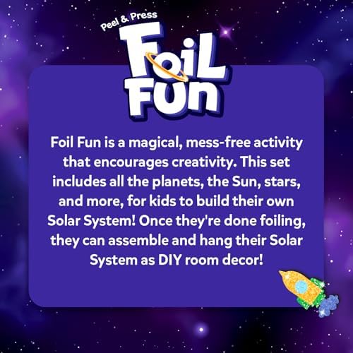 Skillmatics Foil Fun Solar System - Space Art & Craft Kit for Kids, Mess-Free Fun, Creative Activity, DIY Decor, Gifts for Boys & Girls Ages 4, 5, 6, 7, 8, 9, 10, 11, 12