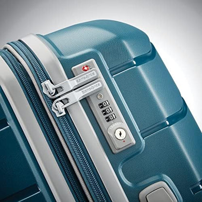 Samsonite Freeform Hardside Expandable with Double Spinner Wheels, Checked-Large 28-Inch, Dark Teal