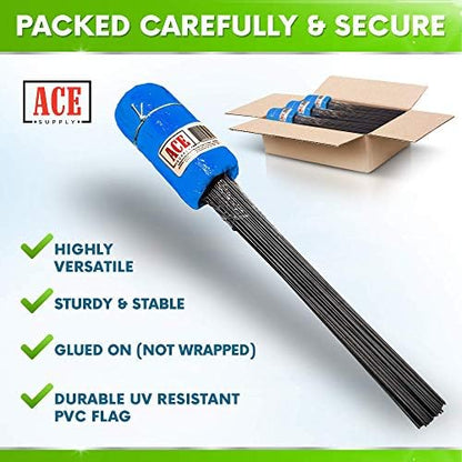 Blue Marking Flags 100 Pack - 4x5x15 Inch Blue Yard Flags - Markers For Lawn, Irrigation, Landscaping, Survey & Sprinkler Head Marking