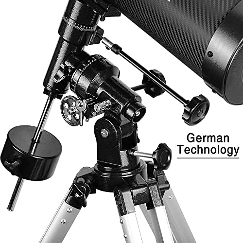 Telescope 130EQ Newtonian Reflector Telescopes for Adults, Professional Telescopes for Adults Astronomy, Comes with 1.5X Barlow Lens Smartphone Adapter & 13% T Moon Filter