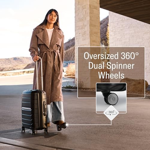Samsonite Freeform Large Checked Luggage with Dual 360° Spinner Wheels - TSA Lock, Airline-Approved - Lightweight Durable Polypropylene Expandable Hardshell - Pine Green