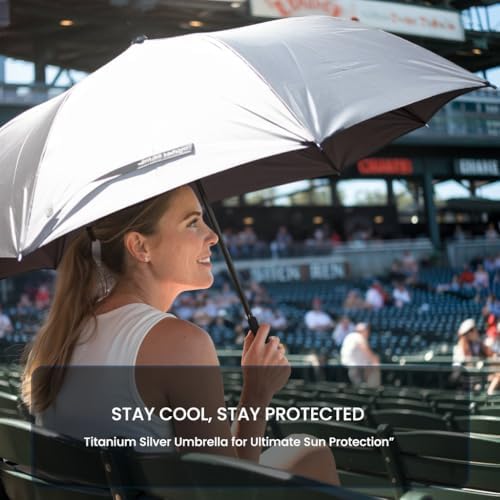 SIEPASA UV Protection Travel Compact Umbrella-Automatic Umbrellas for Rain-Compact Folding Umbrella, Travel Umbrella, Small Portable Windproof Umbrellas for Men Women Teenage.(Silver/Black)