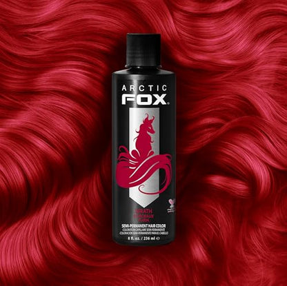 Arctic Fox Semi-Permanent Hair Dye, Vegan & Cruelty-Free, Conditioning, Ammonia-Free, Peroxide-Free, Vibrant Red Color, WRATH, 8 Fl Oz (Pack of 2)