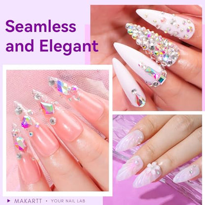 Makartt Rhinestone Glue for Nails 12PCS 30ML, Super Strong Gel Adhesive for Nail Salon, 3D Nail Art, Gem Jewelry & Nail Charm Decoration
