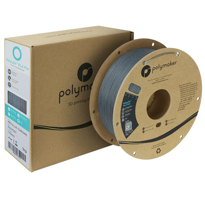 Polymaker PLA PRO Filament 1.75mm 1kg, Tough & High Rigidity Metallic Chrome 3D Printing Filament, PolyLite PLA PRO 3D Printer Filament 1.75mm, Print with Most 3D Printers