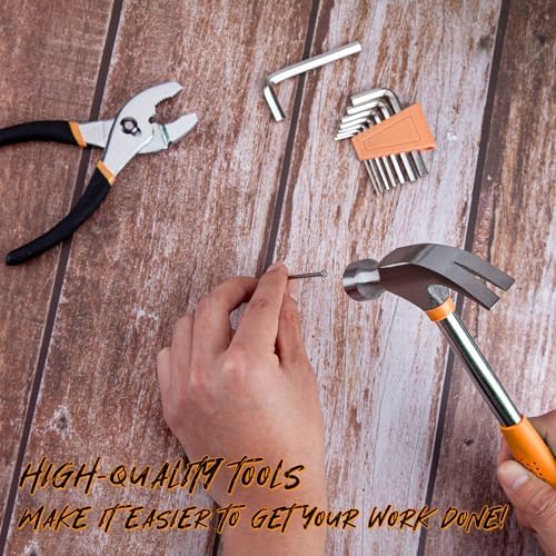 CARTMAN 39 Piece Tool Set General Household Hand Kit with Plastic Toolbox Storage Case Orange
