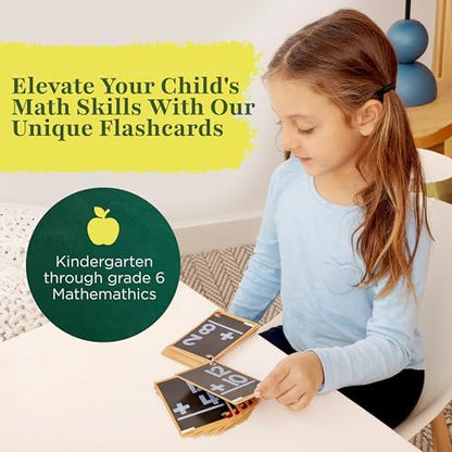 Star Right Math Flash Cards Set of 4 - Addition, Subtraction, Multiplication, Division with 4 Rings - 208 Cards for Kids Ages 6 and Above - Flash Card from 1st to 4th Grade