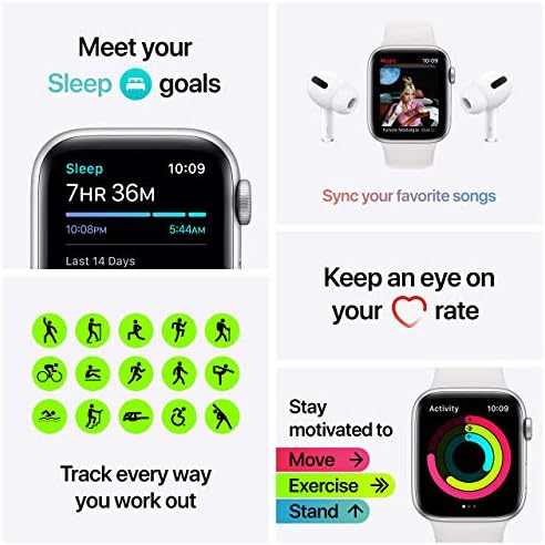 Apple Watch SE (GPS, 40mm) - Gold Aluminum Case with Pink Sand Sport Band (Renewed)