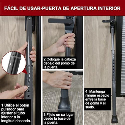 AceMining Upgraded Door Security Bar & Sliding Patio Bar, Heavy Duty Stoppers Adjustable Jammer for Home, Apartment, Travel (1 Pack,Grey)