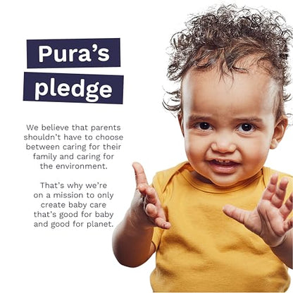 Pura Hypoallergenic Diaper Pants Size 5 (27-38 lbs) Overnight, up to 12 Hours Leak Protection, Suitable for Sensitive Skin, Totally Chlorine Free, Soft Organic Cotton, 3 packs of 19 (57 Pull Up Pants)