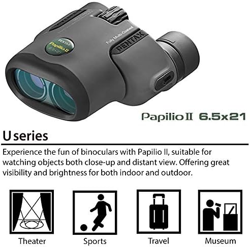 Pentax Papilio II 6.5x21 Binoculars (Gray) suitable for watching objects both close-up and far away