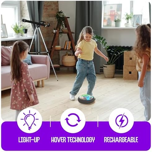 Hover Soccer Ball for Kids - Boy Birthday Gifts - Indoor Toy Games Gift for Boys Age 6, 7, 8, 9, 10, 11, 12 Year Old - Light-Up Toys Game for Kid - 6-8, 8-12 - Gift for 8 Year Olds (Single)