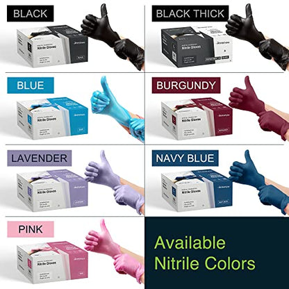 Disposable Black Nitrile Gloves Medium 200 Count - Extra Thick 4.5 Mil - Powder and Latex Free Rubber Gloves - Surgical Medical Exam Gloves - Food Safe Cooking Gloves