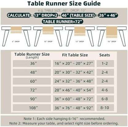 Fexia Boho Table Runner for Home Decor with Tassels 90 Inch Cream & Brown Macrame Runner for Dining & Bedroom Baby Bridal Shower Decor(12x90 Inches)