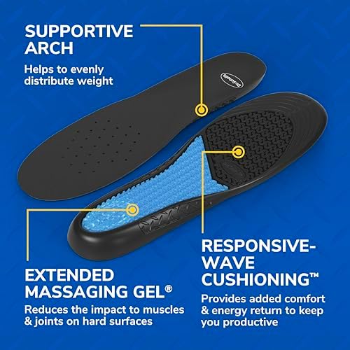 Dr. Scholl's Work All-Day Superior Comfort Insoles with Massaging Gel - Designed for Men & Women with Hard-Working Feet, Eliminates Sore Muscles and Tired Legs, Arch Support Inserts with Odor Control