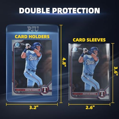 200ct Semi Rigid Card Holders & 200ct Card Sleeves for PSA, SGC, BGS, CSG Graded Card Submissions, Semi Rigid Card Sleeves, Baseball Card Protectors, PSA Graded Card Sleeve for Trading Card