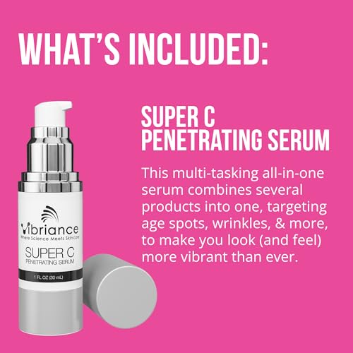 Vibriance Premium Skincare Bundle | Super C All-in-One Serum, Face Cleanser, Moisturizing Cream, Sheer Zinc Sunscreen SPF 50, Age Defying Body Creme - Heal, Hydrate, Protect, Rejuvenate