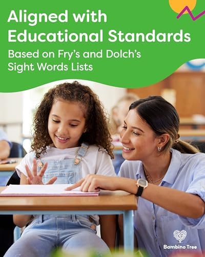 Sight Words Flash Cards Kindergarten to 4th Grade - 600 Words from Dolch's and Fry's Lists on Thick Durable Large Educational Cards with Sorting Corner and 18 Mini Learning Games