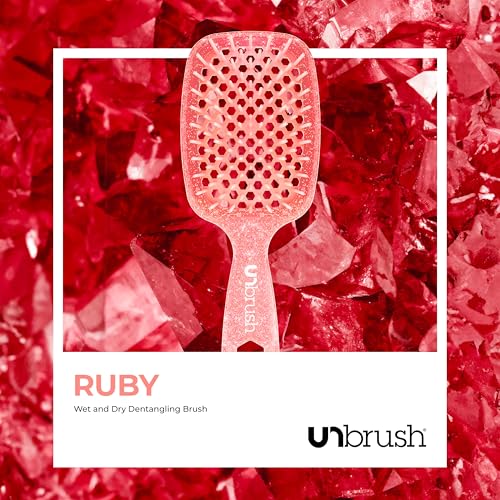 FHI Heat UNbrush Detangling Brush for Pain-Free Brushing on All Wet or Dry Hair Types — Durable DuoFlex Anti-Static Bristles, Lightweight Handle, Vented Hair Brush