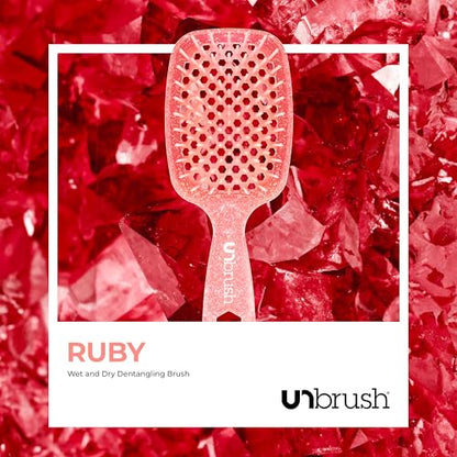 FHI Heat UNbrush Detangling Brush for Pain-Free Brushing on All Wet or Dry Hair Types — Durable DuoFlex Anti-Static Bristles, Lightweight Handle, Vented Hair Brush