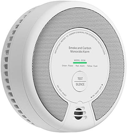 X-Sense 2-in-1 Smoke and Carbon Monoxide Detector Alarm (Not Hardwired), 10-Year Battery-Operated Dual Sensor Fire & CO Alarm, SC06, 1-Pack