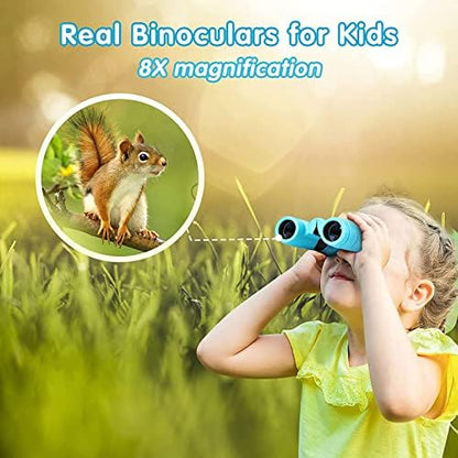 Binoculars for Kids,Compact Kids Binoculars 8x21 High-Resolution for Bird Watching, Camping, Exploration, Hiking, Hunting, Sports Events and Safari Park Gifts for 3-12 Year Boys Girls
