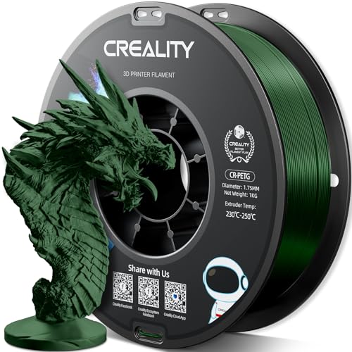Official Creality PETG 3D Printer Filament 1.75mm 1KG (2.2lbs), High Precision Strong Toughness, Odorless Better Flow Moistureproof 3D Printing Ender Filament, Army Green