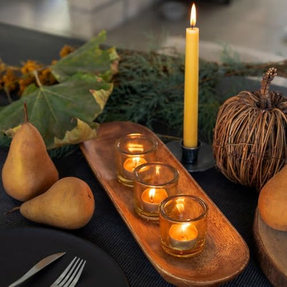 Bluecorn 100% Pure Beeswax Tealight Candles in Metal Cups | Natural Beeswax Candles, Handcrafted in Colorado | Long Burn (4-5 Hours) | Soy, Paraffin, & Fragrance Free, Bulk 24-Pack