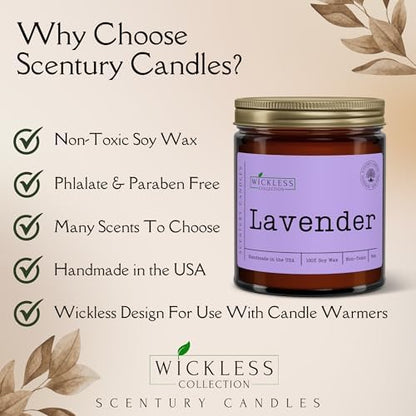 Wickless Candles for Candle Warmer Lamp, Many Scents to Choose, 100% Non-Toxic Soy Wax, Scented Candle Melts for Warming Plate, Handmade in The USA (Lavender)