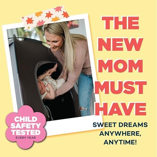 SlumberPod The Original Blackout Sleep Tent Travel Essential for Babies and Toddlers, Mini Crib and Pack N Play Cover, Sleep Pod for Kids with Monitor Pouch and Fan Pouch, Blocks 95%+ Light, Black