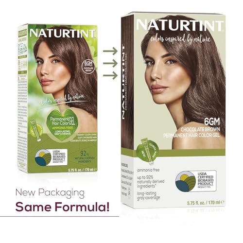 Naturtint 6GM Chocolate Brown Permanent Hair Color (Pack of 6), Ammonia Free, Vegan, Cruelty Free, up to 100% Gray Coverage, Long Lasting Results (Packaging may vary)