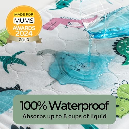 Hygge Sheets® Potty Training Pee Pads for Kids, Toddlers - 100% Waterproof, Non Slip Bed Wetting Pad for Twin Beds - Washable, Reusable Mattress & Sheet Protector - Dinosaur