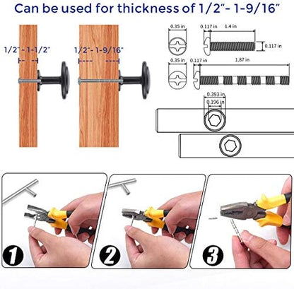 Ravinte 30 Pack 1-1/4 inch Matte Black Zinc Euro-Style Cabinet Knobs, Drawer Pulls & Door Handles