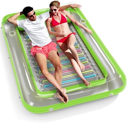 Inflatable Tanning Pool Lounger Float - Jasonwell 4 in 1 Sun Tan Tub Sunbathing Pool Lounge Raft Floatie Toys Water Filled Tanning Bed Mat Pad for Adult Blow Up Kiddie Pool Kids Ball Pit Pool