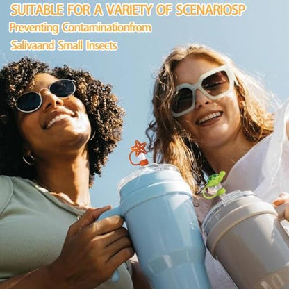 14Pc Straw Cover for Stanley Cup, Silicone Straw Topper for Stanley Cup 30&40oz with Tumblers, 10mm 0.4in Lid Accessories (Reusable)