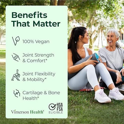 Vegan Glucosamine Chondroitin MSM - 100% Vegan Joint Support Supplement for Women & Men with Burdock and Glucosamine Sulfate 1500 mg. Used for Cartilage and Joint Health and Flexibility - 2 Pack