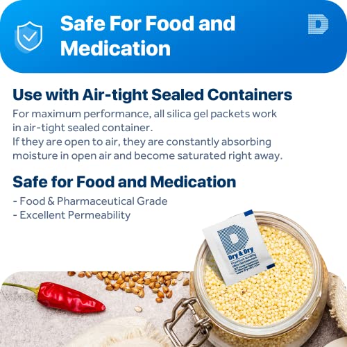 Dry & Dry 3 Gram [5000 Packets] Silica Gel Packets Silica Gel Desiccants, Silica Gel Packs - Rechargeable (Food Safe) Silica Gel Packets, Silica Packets