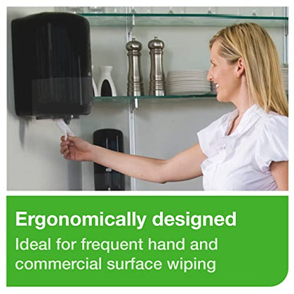 Tork Industrial Centrefeed Dispenser Black - M2 + Refill - Paper Wiper White, 6 x 1000 Sheets